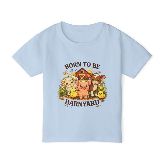Toddler T-Shirt — "Born to Be Barnyard" Cute Farm Animal Tee