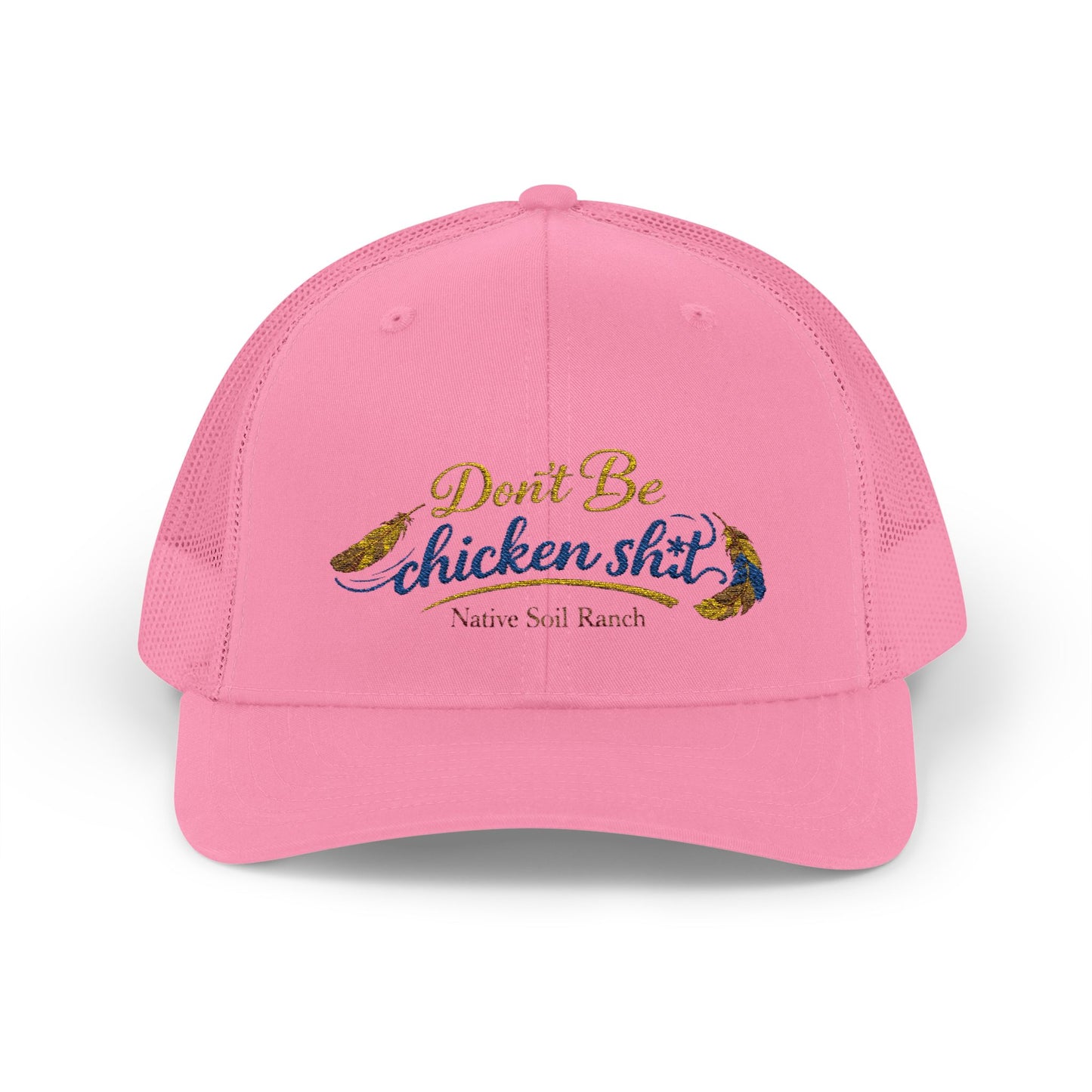 Don’t Be Chicken Sh!t Snapback Trucker Cap — Funny Retro Farm Hat